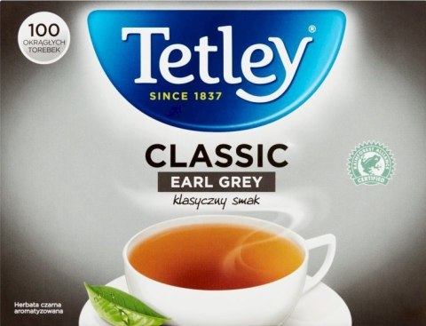 Herbata TETLEY CLASSIC EARL GREY czarna 100 saszetek bez zawieszki Herbata TETLEY CLASSIC EARL GREY czarna 100 saszetek bez zawieszki