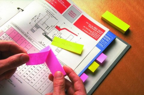 Znaczniki POST-IT (670/5), papier, 15x50mm, 5x100 kart., mix kolorów neonowy Znaczniki POST-IT (670/5), papier, 15x50mm, 5x100 kart., mix kolorów neonowy
