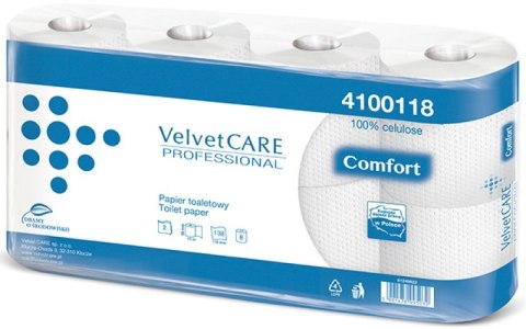 Papier toaletowy celuloza, 2 warstwy, biały, 15m - 138 listków (8szt) VELVET PROFESSIONAL Comfort 4100118/4100119 Papier toaletowy celuloza, 2 warstwy, biały, 15m - 138 listków (8szt) VELVET PROFESSIONAL Comfort 4100118/4100119