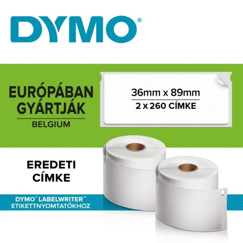 Etykieta DYMO adresowa - 89 x 36 mm biały S0722400 2 rolki po 260 etykiet Etykieta DYMO adresowa - 89 x 36 mm biały S0722400 2 rolki po 260 etykiet