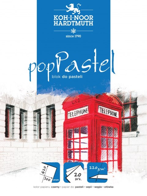 Blok do past.POP PASTEL300*420 czarny KOH-I-NOOR BLO-PA300C Blok do past.POP PASTEL300*420 czarny KOH-I-NOOR BLO-PA300C