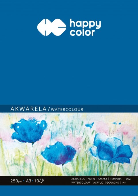 Blok akwarelowy, ART, A3, 10 ark, 250g, Happy Color HA 3725 3040-A10 Blok akwarelowy, ART, A3, 10 ark, 250g, Happy Color HA 3725 3040-A10