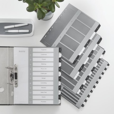 Przekładki plastikowe do nadruku tekstu na kartę, Leitz WOW, 16, biało-czarne 12140000 Przekładki plastikowe do nadruku tekstu na kartę, Leitz WOW, 16, biało-czarne 12140000