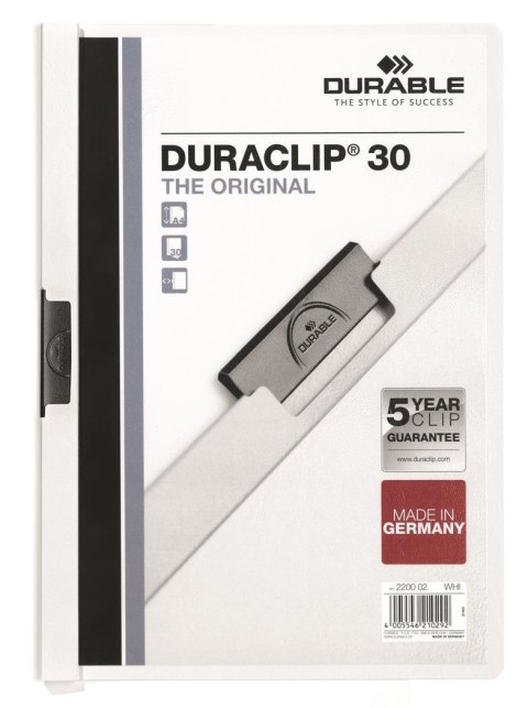 Skoroszyt DURABLE DURACLIP Original 30 biały 2200-02 Skoroszyt DURABLE DURACLIP Original 30 biały 2200-02