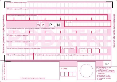 Polecenie przelewu 2 odcinkowe A6, 80 kartek 10-471-5 DOTTS Polecenie przelewu 2 odcinkowe A6, 80 kartek 10-471-5 DOTTS