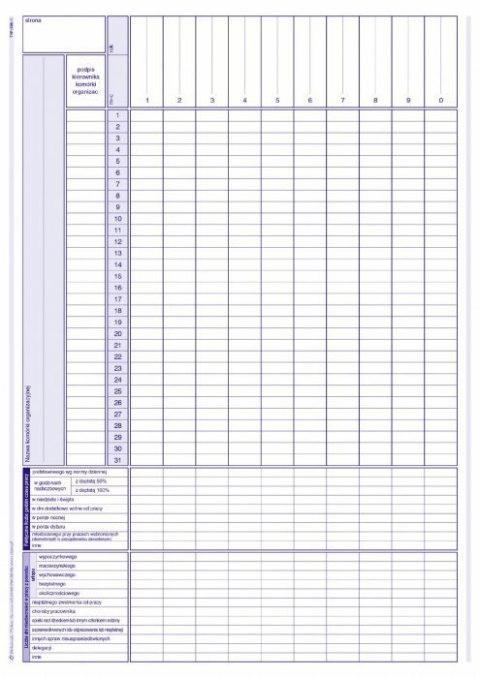 Lista obecnośći A4, 40 kartek offset, 10-506-1 DOTTS Lista obecnośći A4, 40 kartek offset, 10-506-1 DOTTS