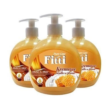 Mydło w płynie z dozownikiem FITTI 500 ml mleko z miodem *93152 Mydło w płynie z dozownikiem FITTI 500 ml mleko z miodem *93152