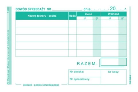 Dowód sprzedaży A7, 80 kartek wielokopia, 10-260-9 DOTTS Dowód sprzedaży A7, 80 kartek wielokopia, 10-260-9 DOTTS