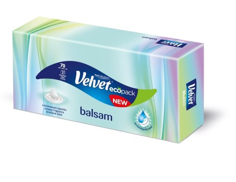 Chusteczki VELVET BALSAM O KREMOWYM ZAPACHU (70sztuk) 3 warstwy Chusteczki VELVET BALSAM O KREMOWYM ZAPACHU (70sztuk) 3 warstwy
