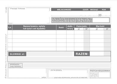 Dowód wewnetrzny A6, 50 kartek offset, 10-K13 DOTTS Dowód wewnetrzny A6, 50 kartek offset, 10-K13 DOTTS