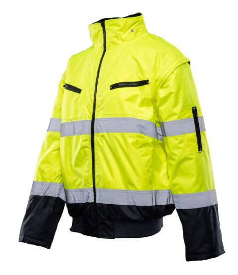 BOMBER BENEFIT HI-VI 2W1 - KAT.II KLASA 3 wstawka GRANAT - ŻÓŁTY