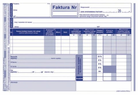 103-XE Faktura VAT A5 80kartek oryginał + 2kopie MICHALCZYK i PROKOP 103-XE Faktura VAT A5 80kartek oryginał + 2kopie MICHALCZYK i PROKOP