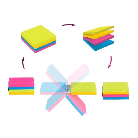 Multi kostka samoprzylepna POST-IT Super Sticky (2014-SC-BYFG),76x76mm, 4x75 kart., mix kolorów Multi kostka samoprzylepna POST-IT Super Sticky (2014-SC-BYFG),76x76mm, 4x75 kart., mix kolorów