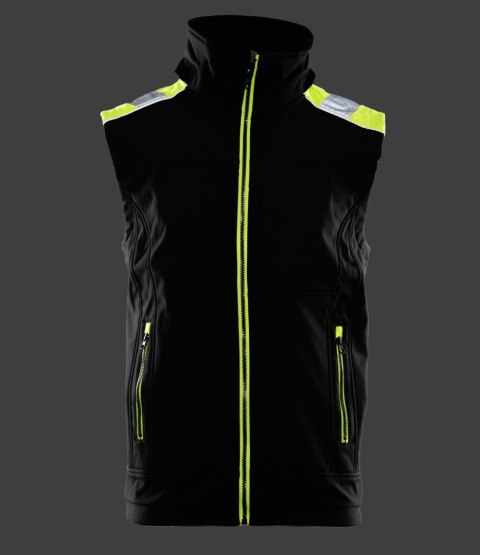 RIVAL KAMIZELKA SOFTSHELL - SEVEN KINGS - Czarny-Żółty RIVAL KAMIZELKA SOFTSHELL - SEVEN KINGS - Czarny-Żółty
