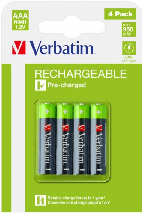 Akumulatory VERBATIM HR3 AAA 950 mAh BLISTER 4szt. 49514 Akumulatory VERBATIM HR3 AAA 950 mAh BLISTER 4szt. 49514