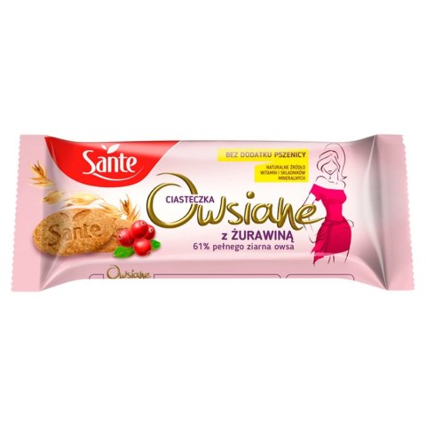 Ciasteczka SANTE owsiane z żurawiną 138g Ciasteczka SANTE owsiane z żurawiną 138g