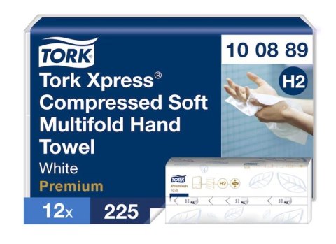 Ręcznik TORK PREMIUM w składce 3 panelowej 2700 sztuk, 2W, celuloza, 21,2x24cm, 100289/100889 system H2 Ręcznik TORK PREMIUM w składce 3 panelowej 2700 sztuk, 2W, celuloza, 21,2x24cm, 100289/100889 system H2
