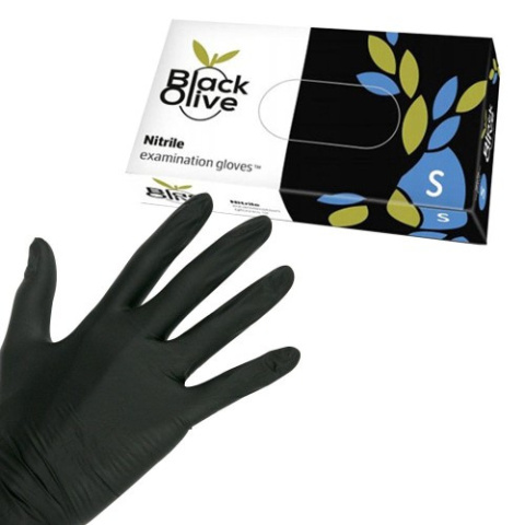 Rękawiczki nitrylowe Black Olive op. 100 szt. - czarne Rękawiczki nitrylowe Black Olive op. 100 szt. - czarne