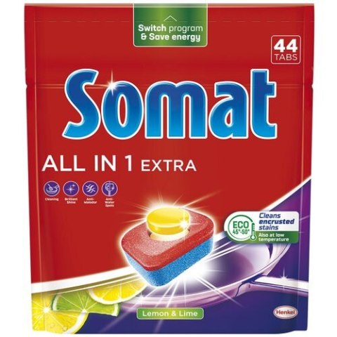 SOMAT Tabletki do zmywarki 44 szt. All in one Extra Lemon 09251 SOMAT Tabletki do zmywarki 44 szt. All in one Extra Lemon 09251