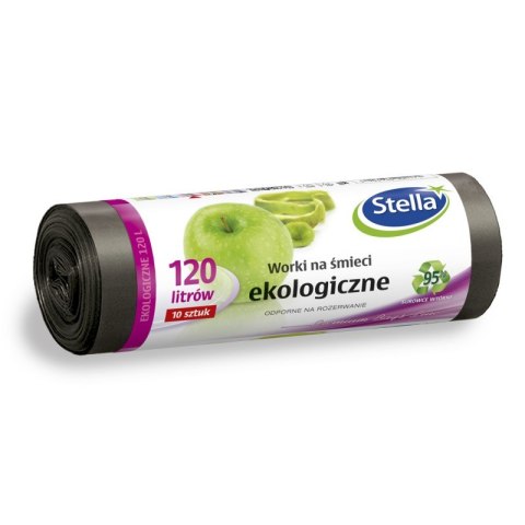 Worki na śmieci ekologiczne 120L 10szt. z taśmą (LDPE) STELLA WNS-6356V1 Worki na śmieci ekologiczne 120L 10szt. z taśmą (LDPE) STELLA WNS-6356V1
