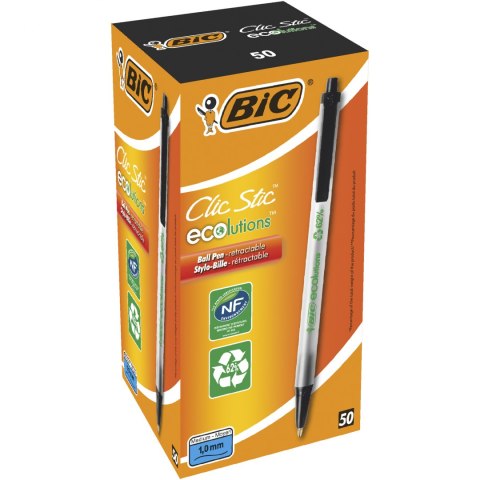 Długopis BIC Ecolutions Clic Stic czarny, 8806871 Długopis BIC Ecolutions Clic Stic czarny, 8806871