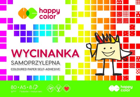 Blok Wycinanka samoprzylepna A5, 8 ark, Happy Color HA 3710 1520-S8 Blok Wycinanka samoprzylepna A5, 8 ark, Happy Color HA 3710 1520-S8