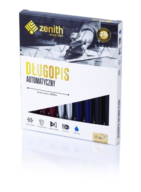 Długopis automatyczny Zenith 60 - box 10 sztuk, mix kolorów, 4601000 Długopis automatyczny Zenith 60 - box 10 sztuk, mix kolorów, 4601000