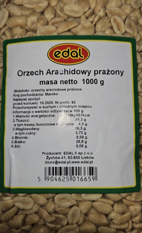 Orzeszki ziemne niesolone 1kg EDAL Orzeszki ziemne niesolone 1kg EDAL