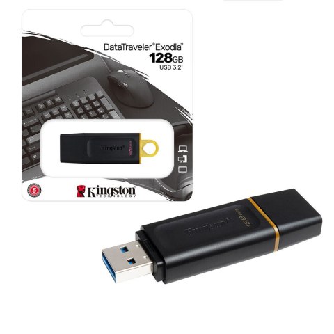 Pamięć Pendrive KINGSTON 128GB USB 3.2 Data Traveler Exodia czarny Pamięć Pendrive KINGSTON 128GB USB 3.2 Data Traveler Exodia czarny