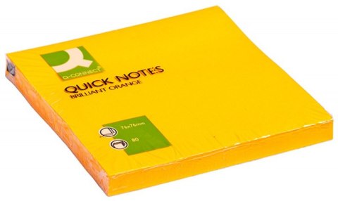 Bloczek samoprzylepny Q-CONNECT Brilliant, 76x76mm, 1x80 kart., pomarańczowy Bloczek samoprzylepny Q-CONNECT Brilliant, 76x76mm, 1x80 kart., pomarańczowy