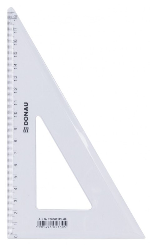 Ekierka DONAU, duża, 19cm, 60°, transparentna Ekierka DONAU, duża, 19cm, 60°, transparentna
