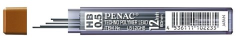 Grafity do ołówków PENAC 0,5mm, HB Grafity do ołówków PENAC 0,5mm, HB