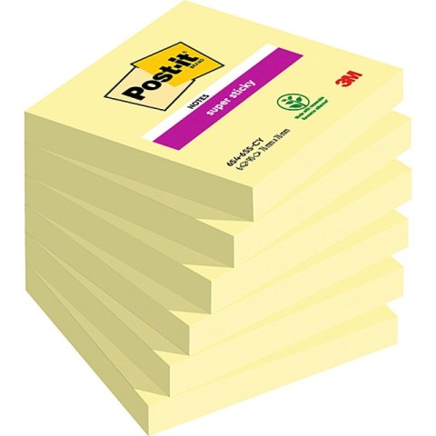 Karteczki samoprzylepne POST-IT® Super Sticky (654-6SSCY-EU), 76x76mm, 1x90 kart., żółte Karteczki samoprzylepne POST-IT® Super Sticky (654-6SSCY-EU), 76x76mm, 1x90 kart., żółte