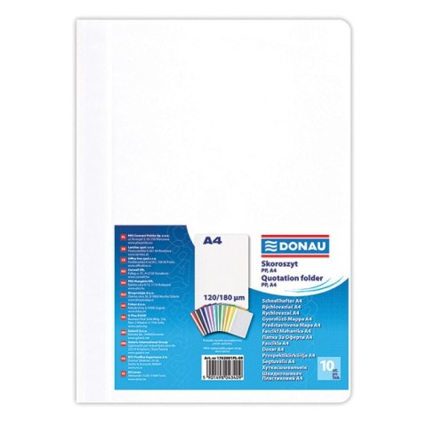 Skoroszyt DONAU, PP, A4, standard, 120/180mikr., biały Skoroszyt DONAU, PP, A4, standard, 120/180mikr., biały