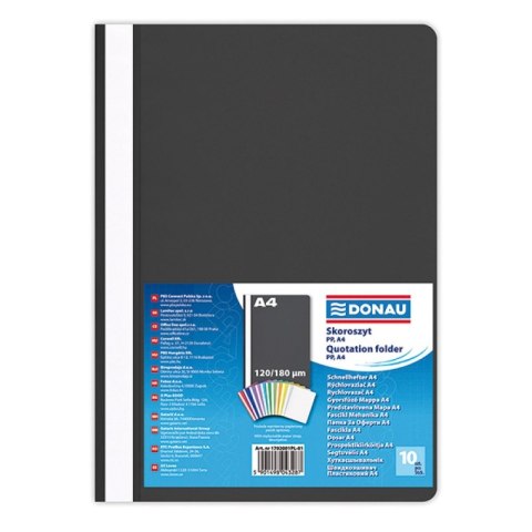 Skoroszyt DONAU, PP, A4, standard, 120/180mikr., czarny Skoroszyt DONAU, PP, A4, standard, 120/180mikr., czarny