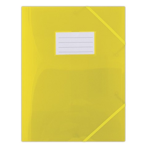 Teczka z gumką DONAU, PP, A4, 480mikr., 3-skrz., półtransparentna żółta Teczka z gumką DONAU, PP, A4, 480mikr., 3-skrz., półtransparentna żółta