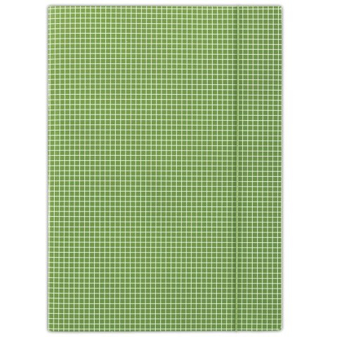 Teczka z gumką DONAU, karton, A4, 400gsm, 3-skrz., zielona w kratę Teczka z gumką DONAU, karton, A4, 400gsm, 3-skrz., zielona w kratę