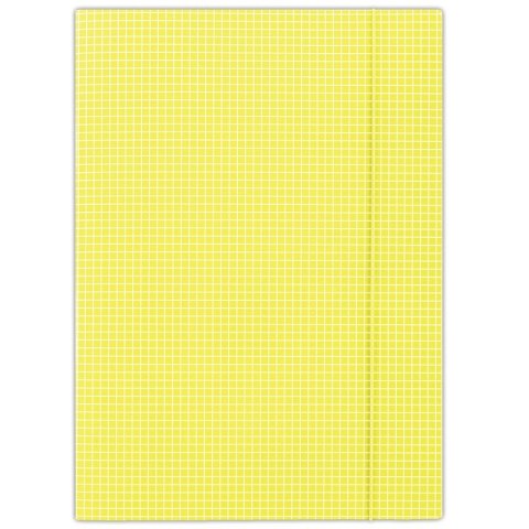 Teczka z gumką DONAU, karton, A4, 400gsm, 3-skrz., żółta w kratę Teczka z gumką DONAU, karton, A4, 400gsm, 3-skrz., żółta w kratę