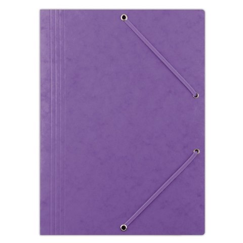 Teczka z gumką DONAU, preszpan, A4, 390gsm, 3-skrz., fioletowa Teczka z gumką DONAU, preszpan, A4, 390gsm, 3-skrz., fioletowa
