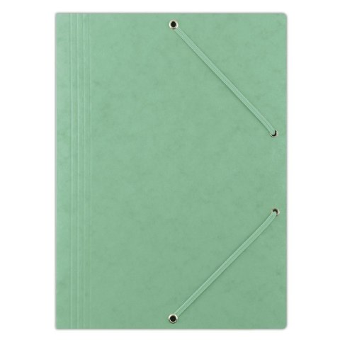 Teczka z gumką DONAU, preszpan, A4, 390gsm, 3-skrz., zielona Teczka z gumką DONAU, preszpan, A4, 390gsm, 3-skrz., zielona
