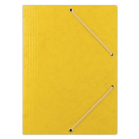 Teczka z gumką DONAU, preszpan, A4, 390gsm, 3-skrz., żółta Teczka z gumką DONAU, preszpan, A4, 390gsm, 3-skrz., żółta