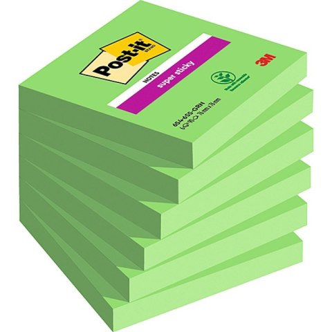 Karteczki samoprzylepne POST-IT® Super Sticky (654-6SS-AW), 76x76mm, 1x90 kartek, zielone Karteczki samoprzylepne POST-IT® Super Sticky (654-6SS-AW), 76x76mm, 1x90 kartek, zielone