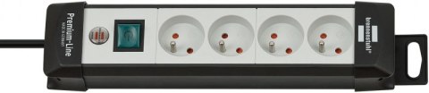 Listwa zasilająca BRENNENSTUHL Premium, 4 gniazd, zaczep, 1,8m, z wył., czarna Listwa zasilająca BRENNENSTUHL Premium, 4 gniazd, zaczep, 1,8m, z wył., czarna