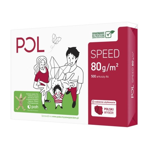 Papier ksero POL SPEED, A4, klasa C, 153CIE, 80gsm, 500ark. Papier ksero POL SPEED, A4, klasa C, 153CIE, 80gsm, 500ark.