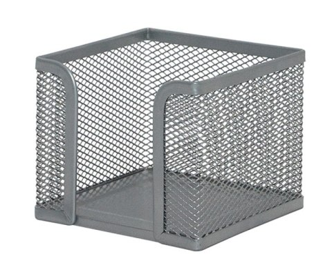 Pojemnik na karteczki Q-CONNECT Office Set, metalowy, srebrny Pojemnik na karteczki Q-CONNECT Office Set, metalowy, srebrny