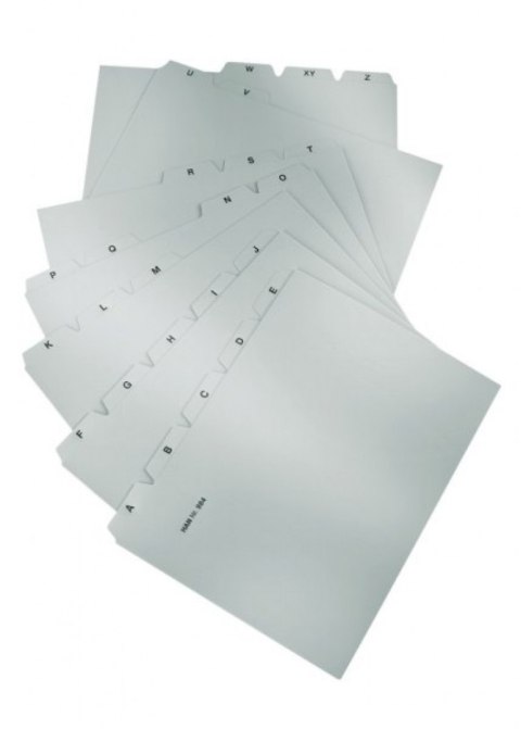 Przekładki HAN Kartei, PP, A4, do kartoteki, A-Z, 25 kart, szare Przekładki HAN Kartei, PP, A4, do kartoteki, A-Z, 25 kart, szare