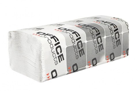 Ręczniki składane ZZ makulaturowe OFFICE PRODUCTS, 1-warstwowe, 4000 listków, 20szt., białe