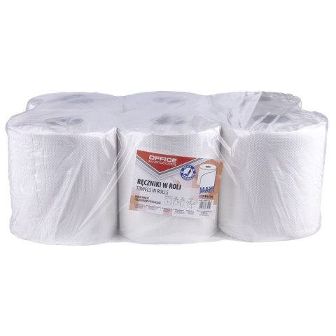 Ręczniki w roli celulozowe OFFICE PRODUCTS Maxi, 2-warstwowe, 120m, 6szt., białe Ręczniki w roli celulozowe OFFICE PRODUCTS Maxi, 2-warstwowe, 120m, 6szt., białe