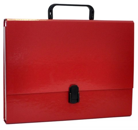 Teczka-pudełko OFFICE PRODUCTS, PP, A4/5cm, z rączką i zamkiem, bordowa Teczka-pudełko OFFICE PRODUCTS, PP, A4/5cm, z rączką i zamkiem, bordowa