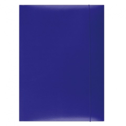 Teczka z gumką OFFICE PRODUCTS, karton/lakier, A4, 350gsm, 3-skrz., niebieska Teczka z gumką OFFICE PRODUCTS, karton/lakier, A4, 350gsm, 3-skrz., niebieska
